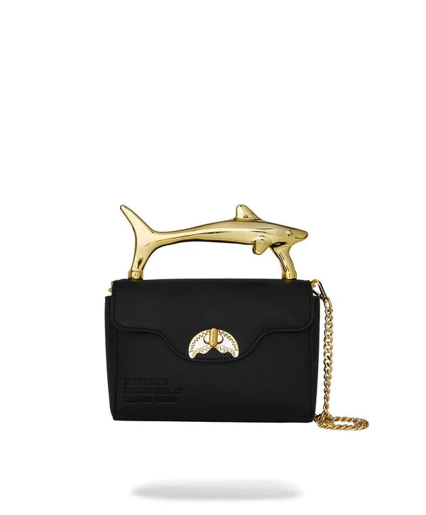 Borsa a Spalla Sprayground Blacked Out Embossed Gold Shark Handbag