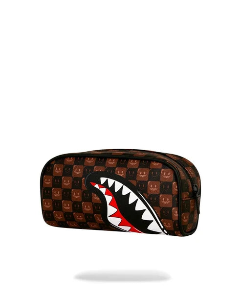 Pochette Sprayground Sharks In Paris WTF Bubble Brown Check Pouch