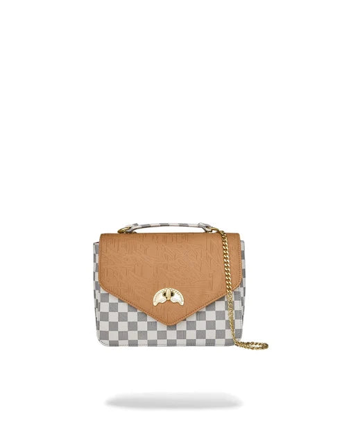 Borsa a Spalla Sprayground Embossed Cream Check Handbag Donna