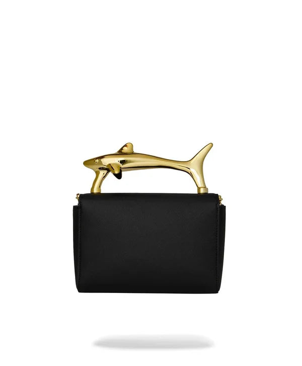 Borsa a Spalla Sprayground Blacked Out Embossed Gold Shark Handbag