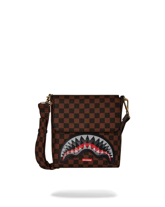 Borsa SHARKS IN PARIS LENTICULAR CHOMP MESSENGER SLING Marrone - Sprayground