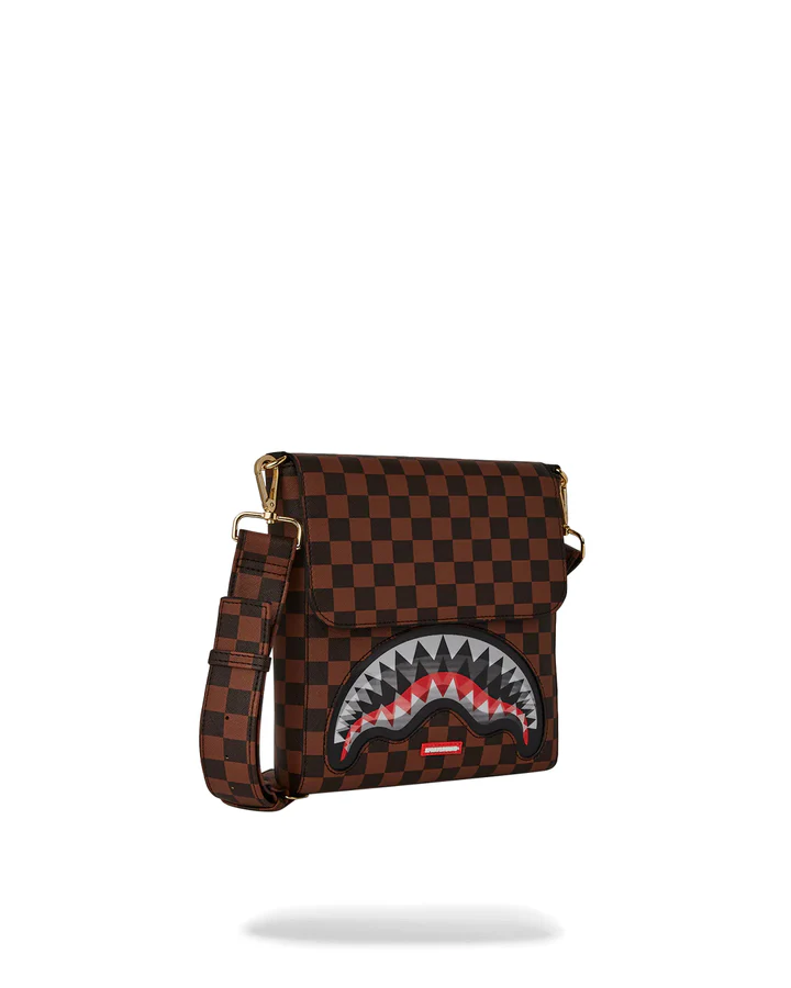 Borsa SHARKS IN PARIS LENTICULAR CHOMP MESSENGER SLING Marrone - Sprayground