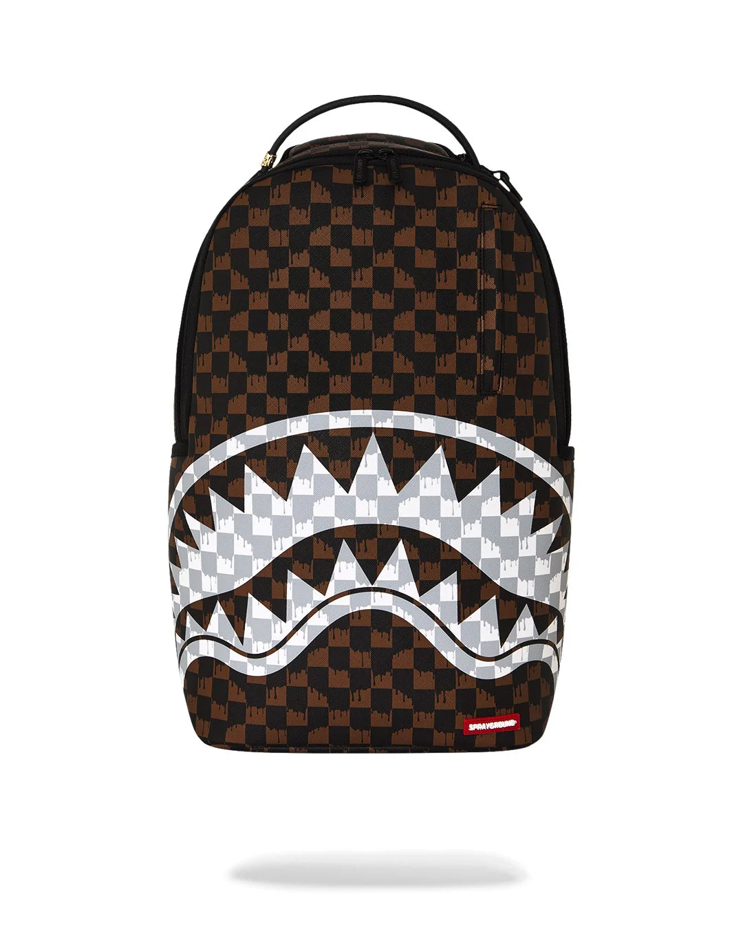 Zaino Brown And White Drip Check Shark Backpack Sprayground