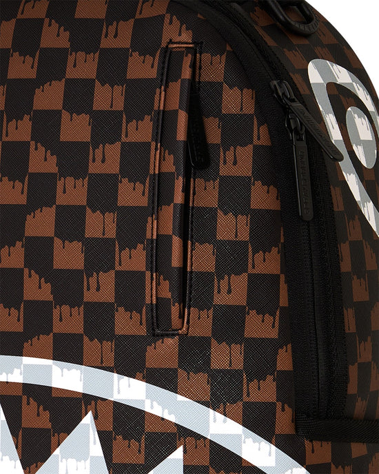 Zaino Brown And White Drip Check Shark Backpack Sprayground