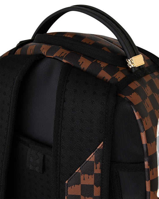Zaino Brown And White Drip Check Shark Backpack Sprayground