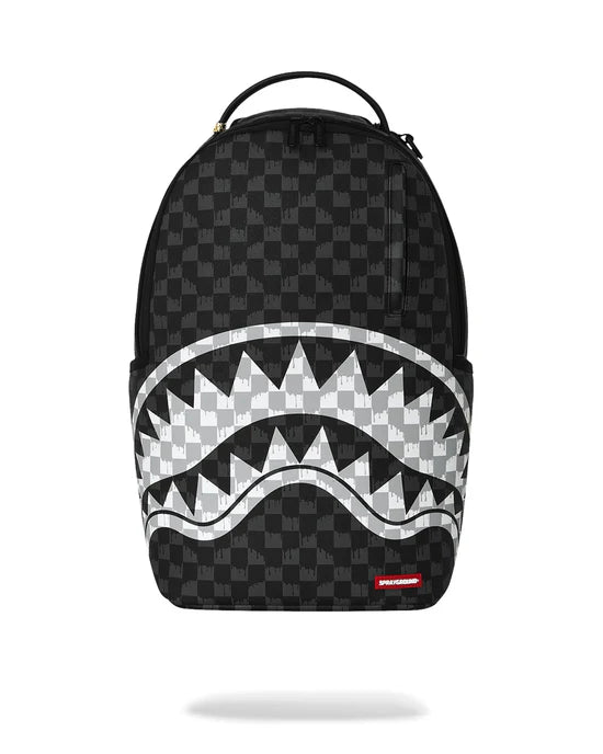 Zaino Black And White Drip Check Shark Backpack Sprayground