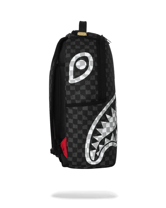Zaino Black And White Drip Check Shark Backpack Sprayground