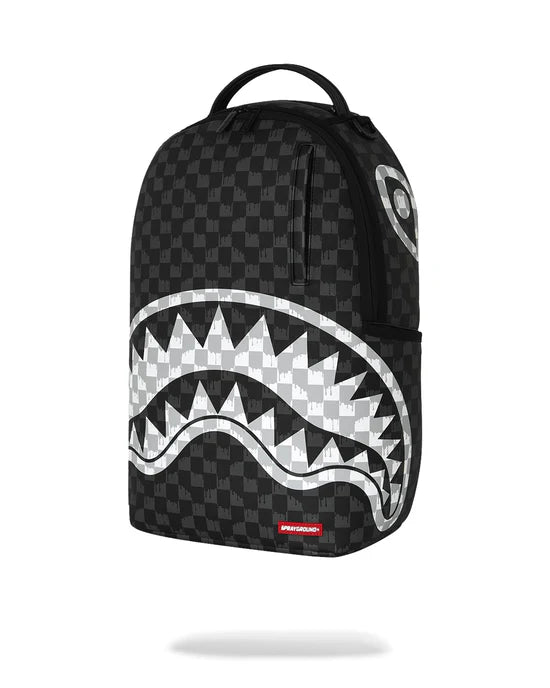 Zaino Black And White Drip Check Shark Backpack Sprayground