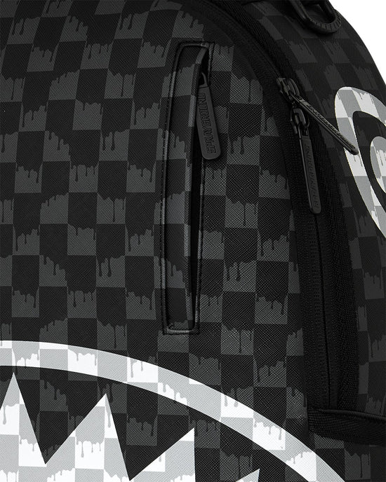 Zaino Black And White Drip Check Shark Backpack Sprayground