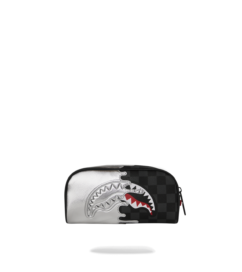 Astuccio Silver Side Drip Pouch Nero Argento Sprayground