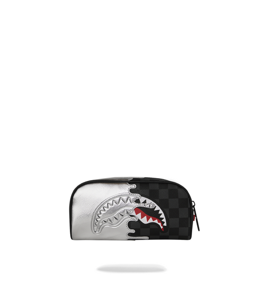 Astuccio Silver Side Drip Pouch Nero Argento Sprayground