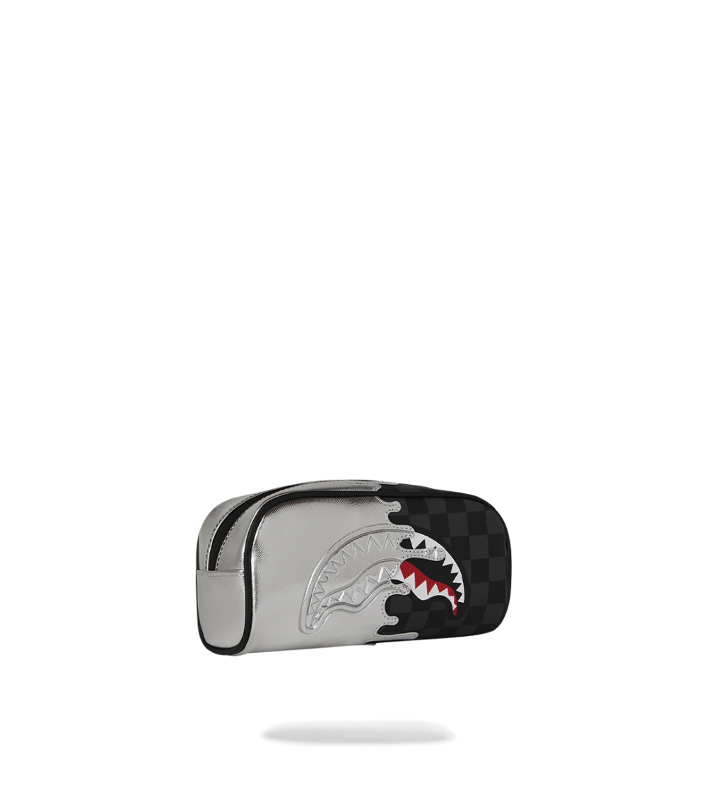 Astuccio Silver Side Drip Pouch Nero Argento Sprayground