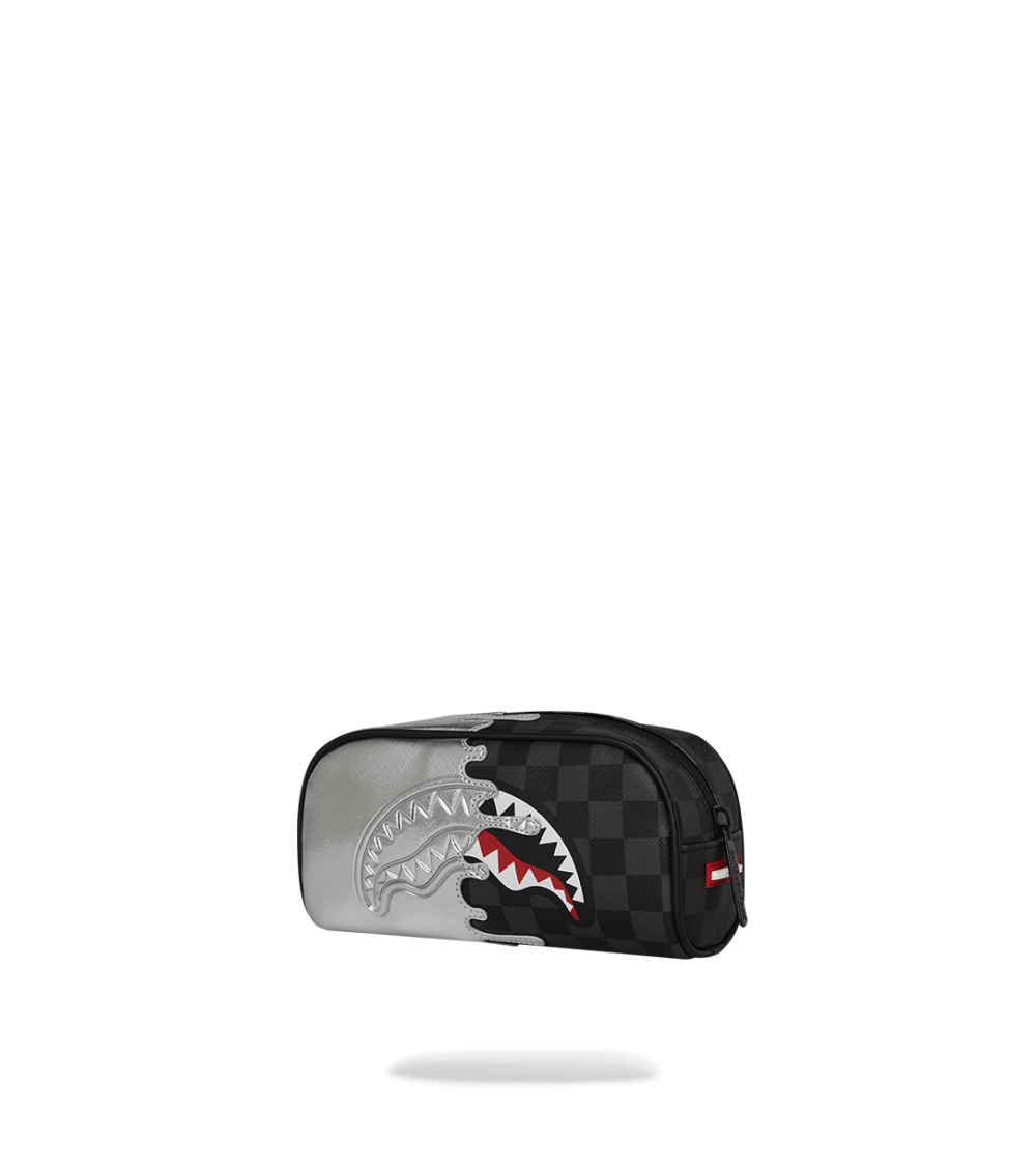 Astuccio Silver Side Drip Pouch Nero Argento Sprayground