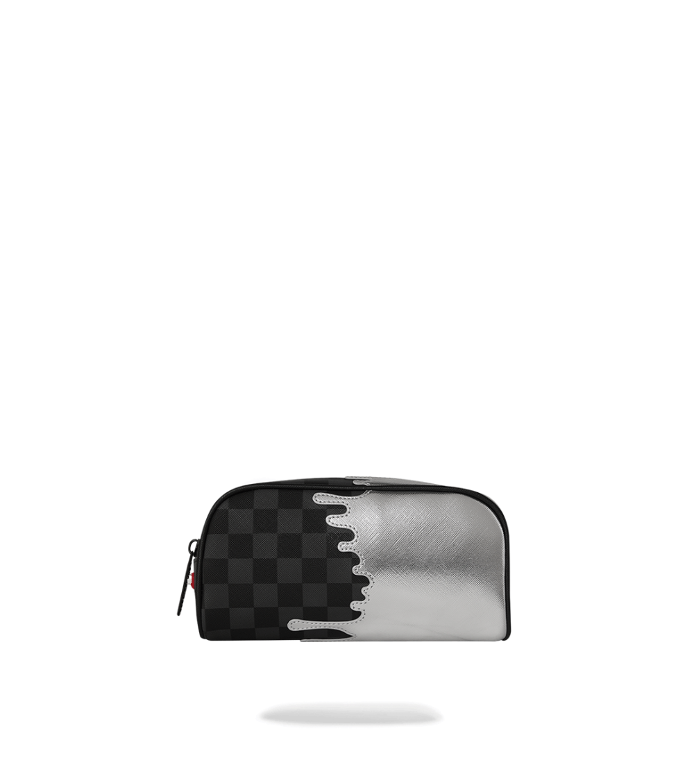Astuccio Silver Side Drip Pouch Nero Argento Sprayground
