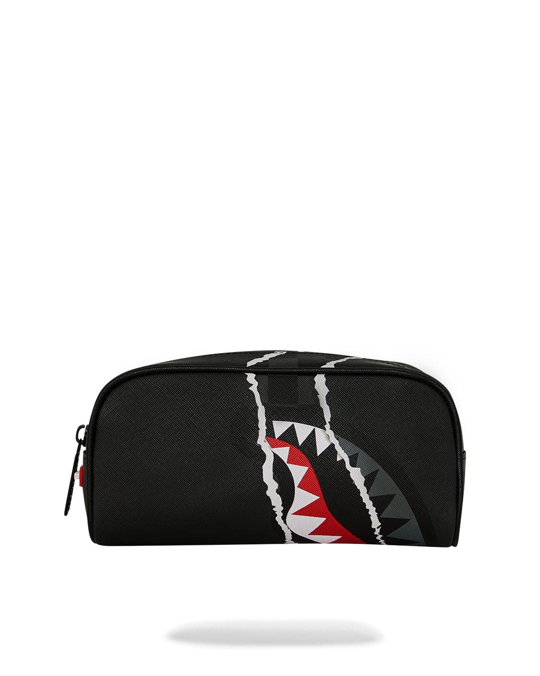 Astuccio Sprayground center rip revealing gray check pouch