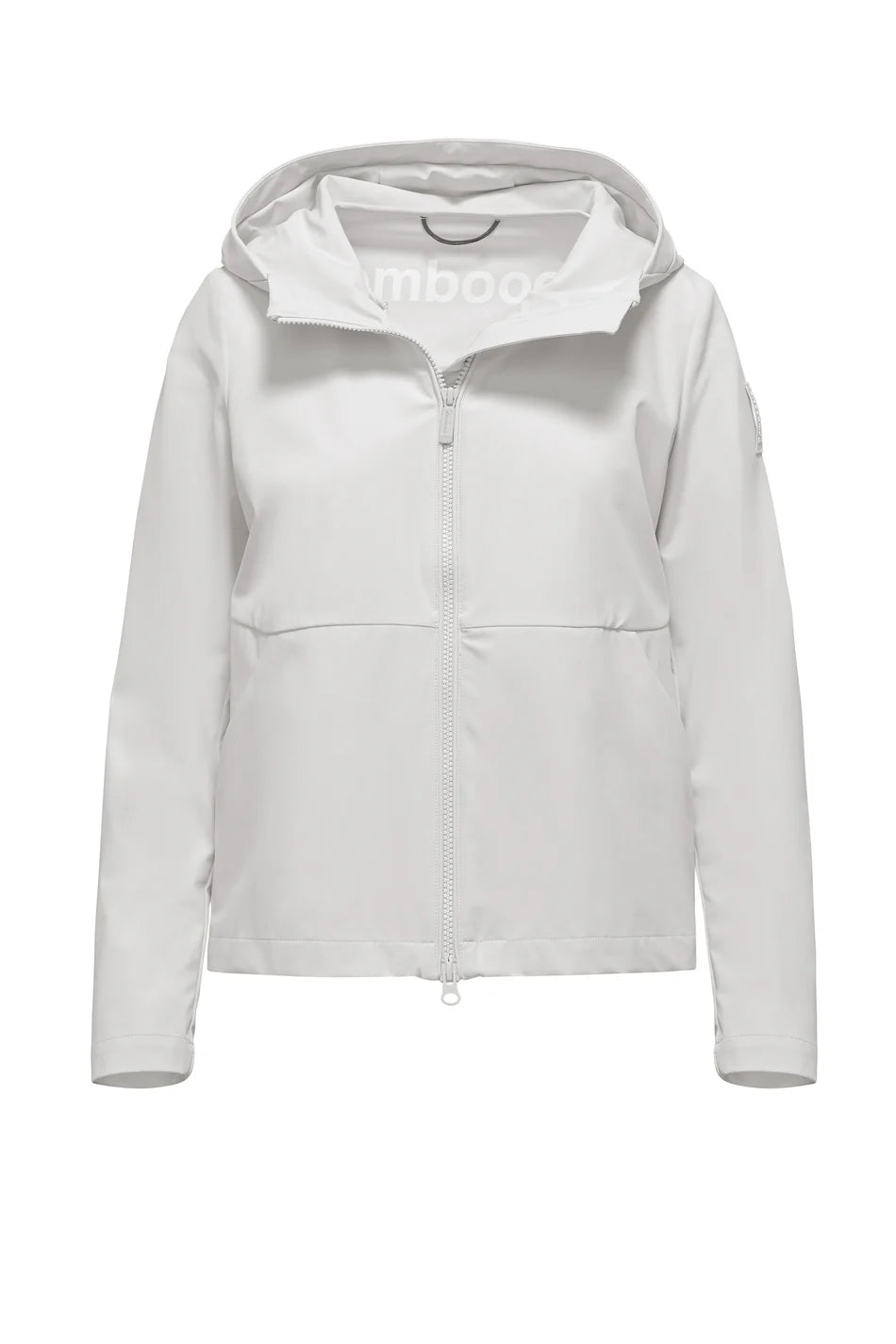 Vista frontale della giacca corta in softshell.