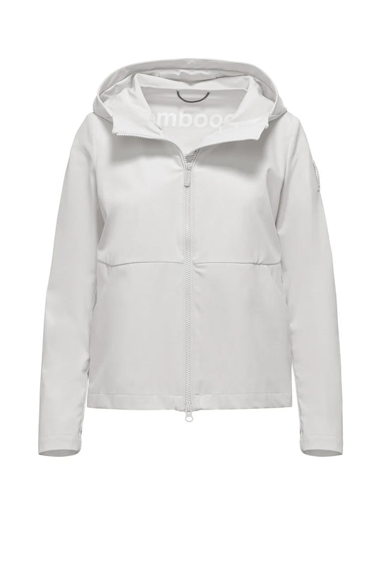 Vista frontale della giacca corta in softshell.