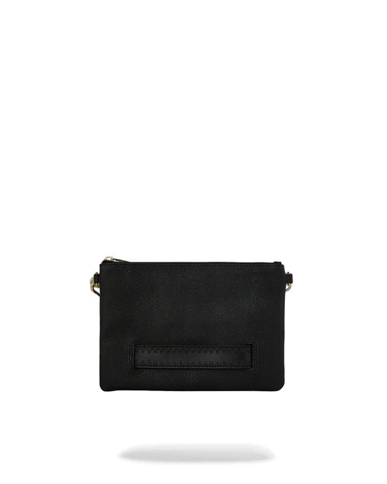 Vista posteriore della pochette con design minimal.