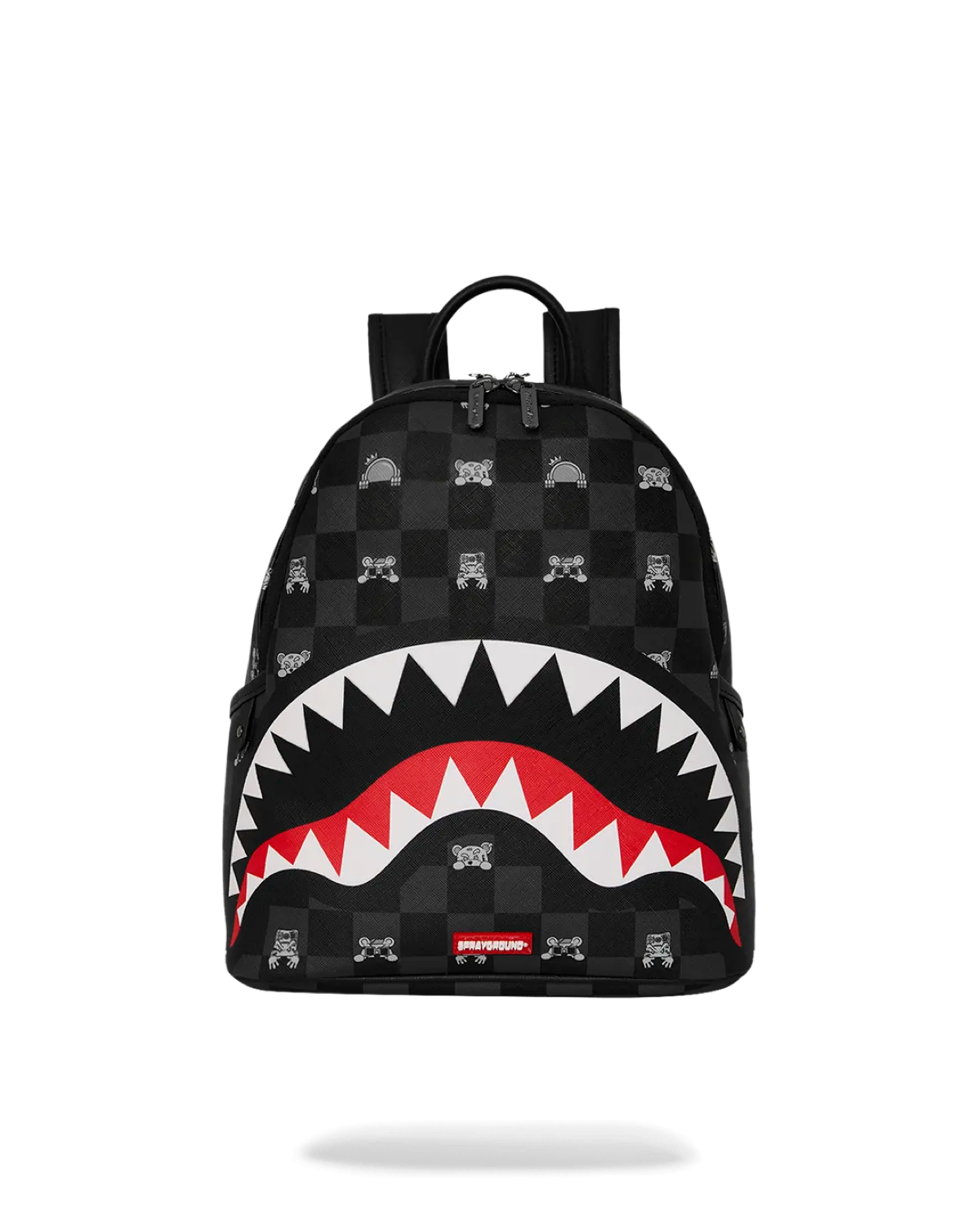 Vista frontale dello zaino con grafica Gray Peeking Savage.