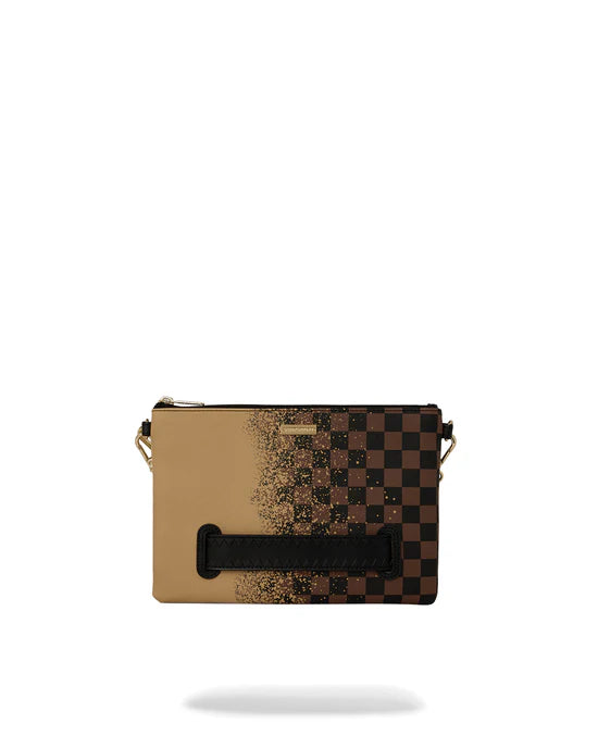 Vista posteriore della pochette con design minimal.